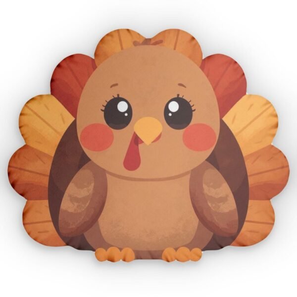 Cute Thanksgiving Turkey Pillow — Custom Shaped Holiday Throw Pillow