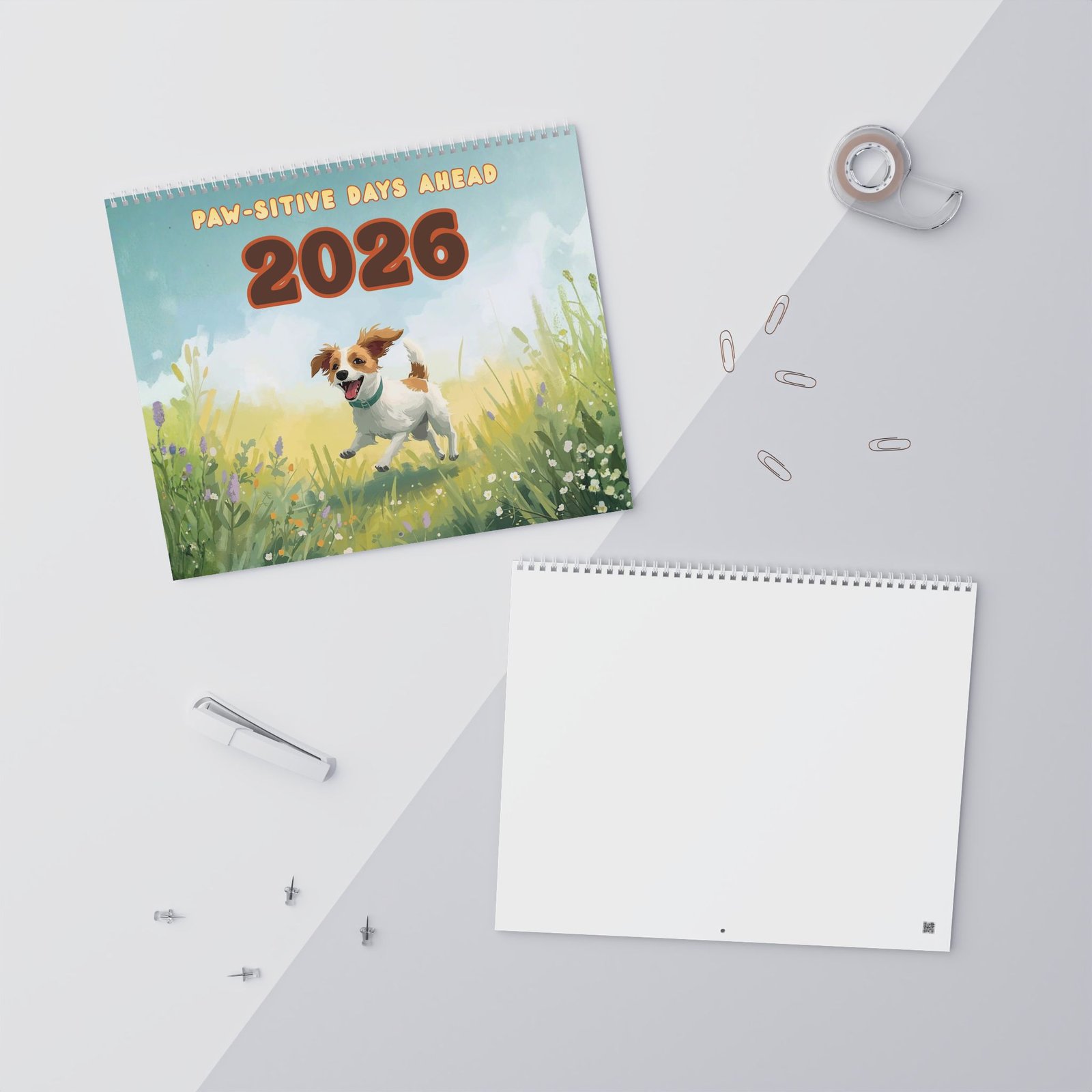 Dog Art Wall Calendar 2026 — Seasonal Canine Scenes, Monthly Wall Calendar - Image 3