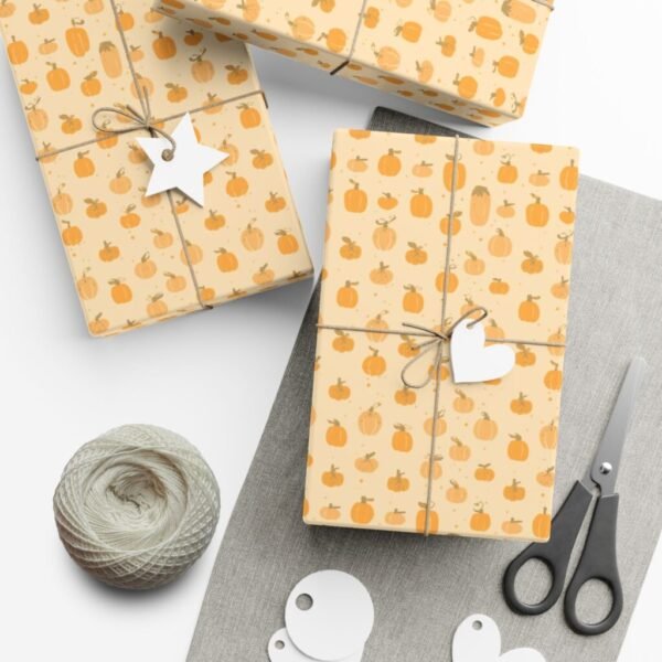 Gift Wrap Paper - Peach Patterned Wrapping Sheets (Printable Rolls)