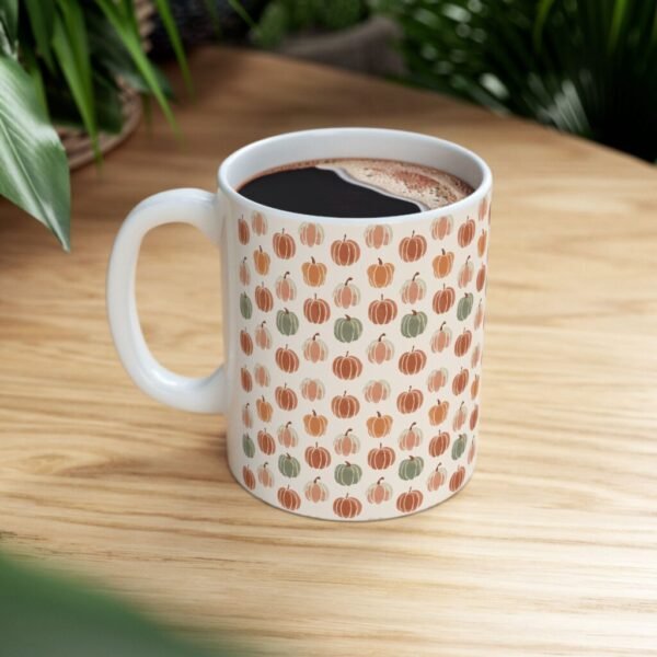 Autumn Pumpkin Pattern Ceramic Mug — Fall Coffee Cup (11oz & 15oz)