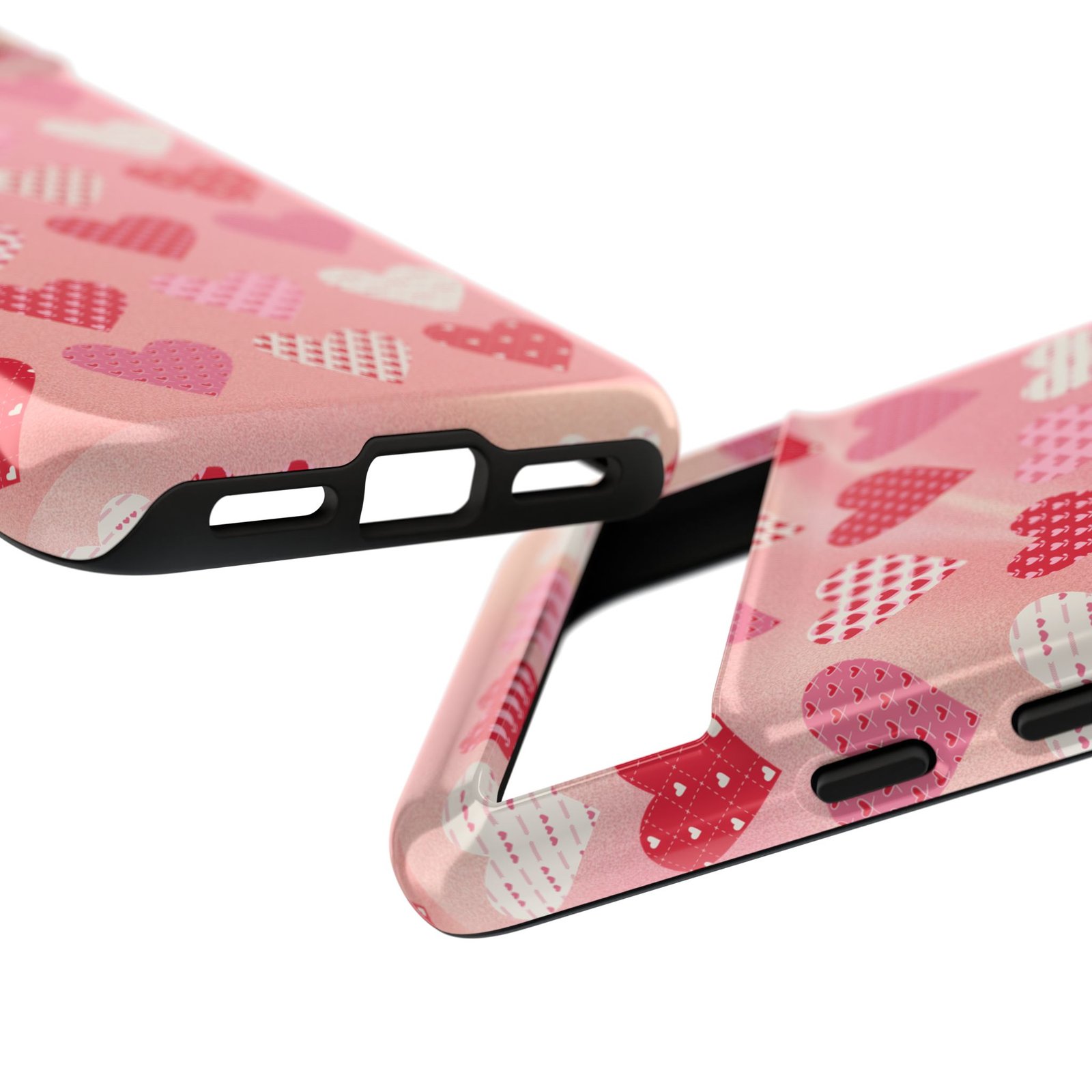 Pink Patterned Hearts phone case | Valentine Heart Phone Case - Image 183