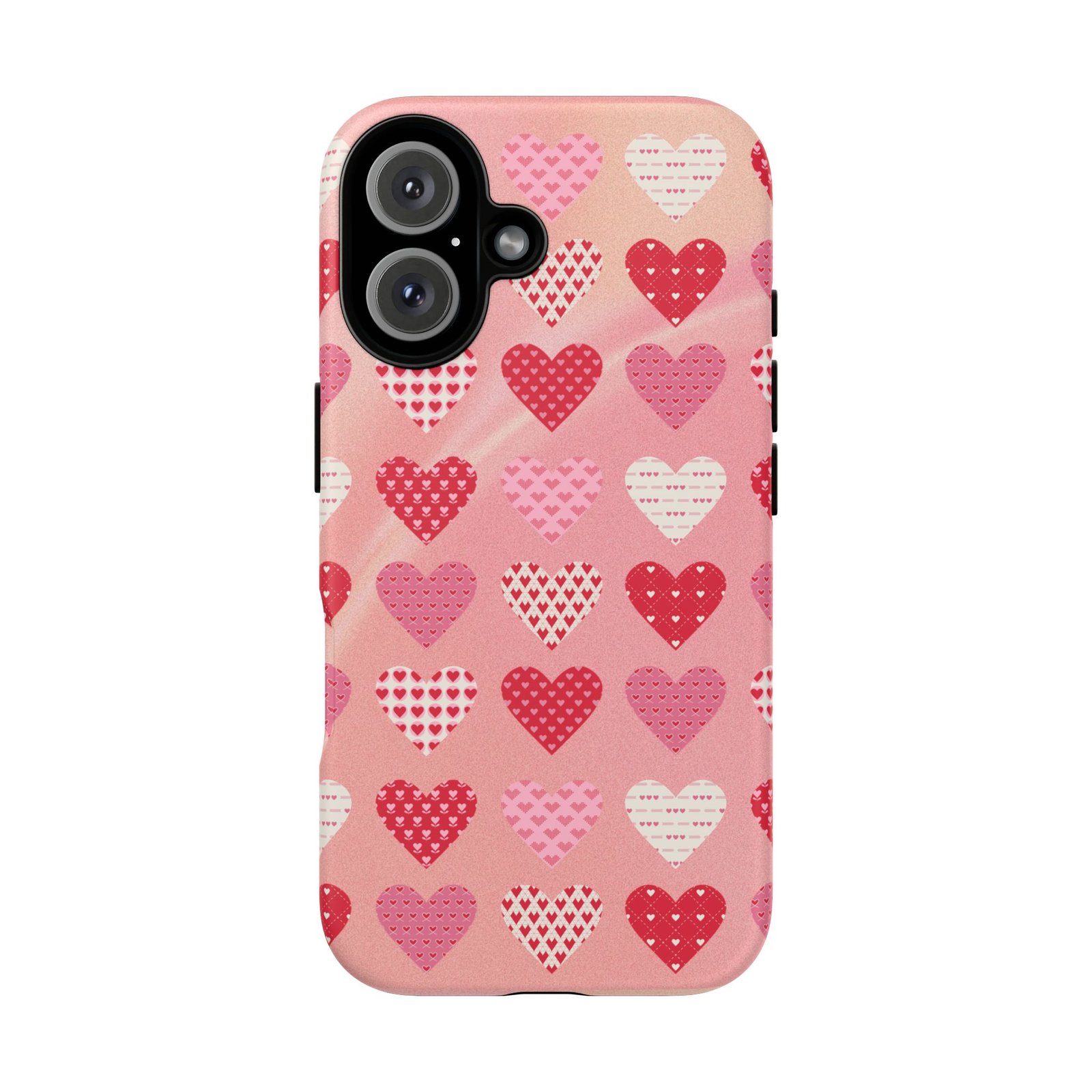 Pink Patterned Hearts phone case | Valentine Heart Phone Case - Image 193