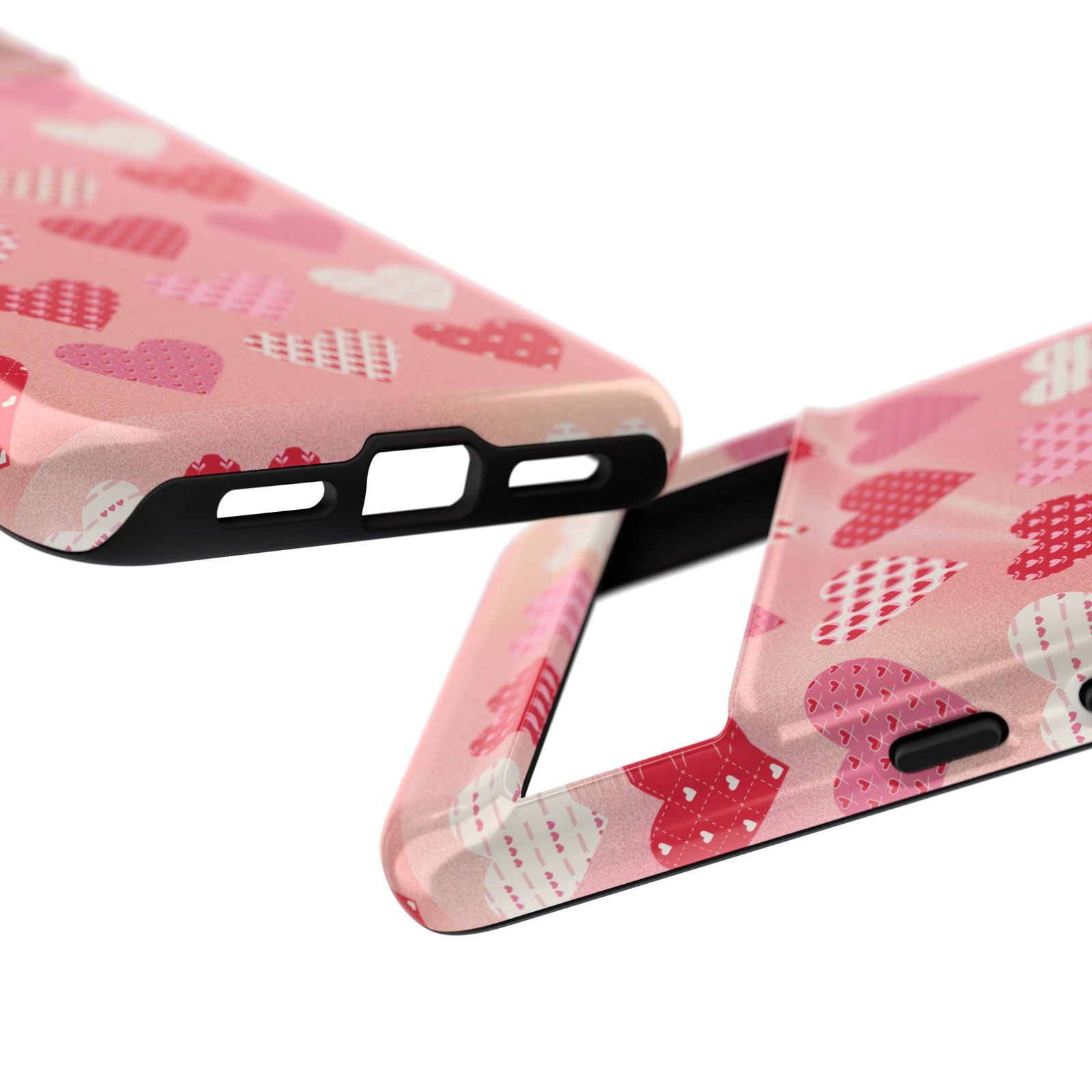 Pink Patterned Hearts phone case | Valentine Heart Phone Case - Image 179