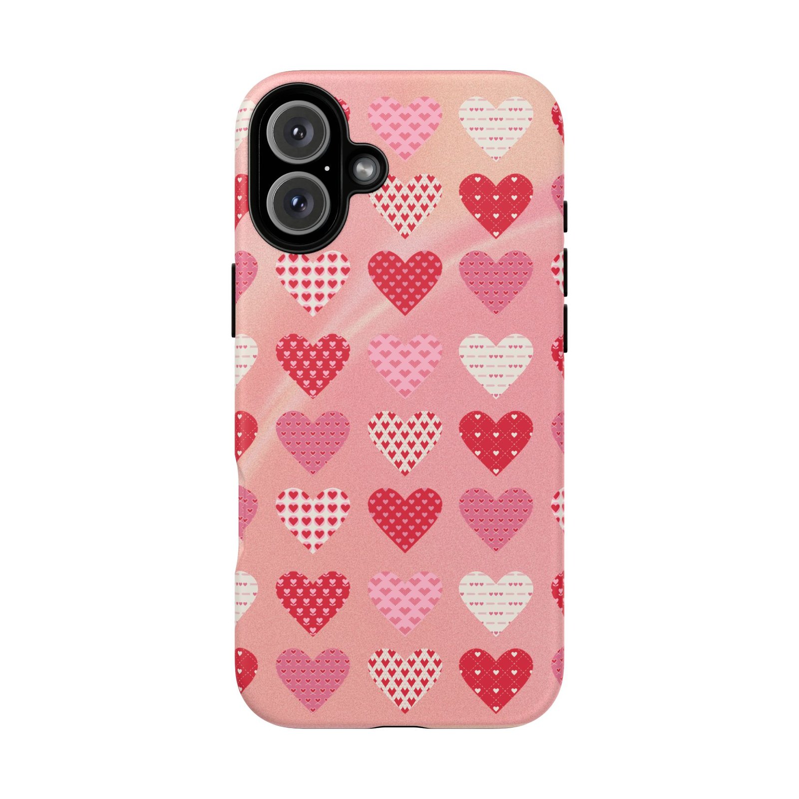 Pink Patterned Hearts phone case | Valentine Heart Phone Case - Image 201