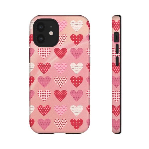 Pink Patterned Hearts phone case | Valentine Heart Phone Case