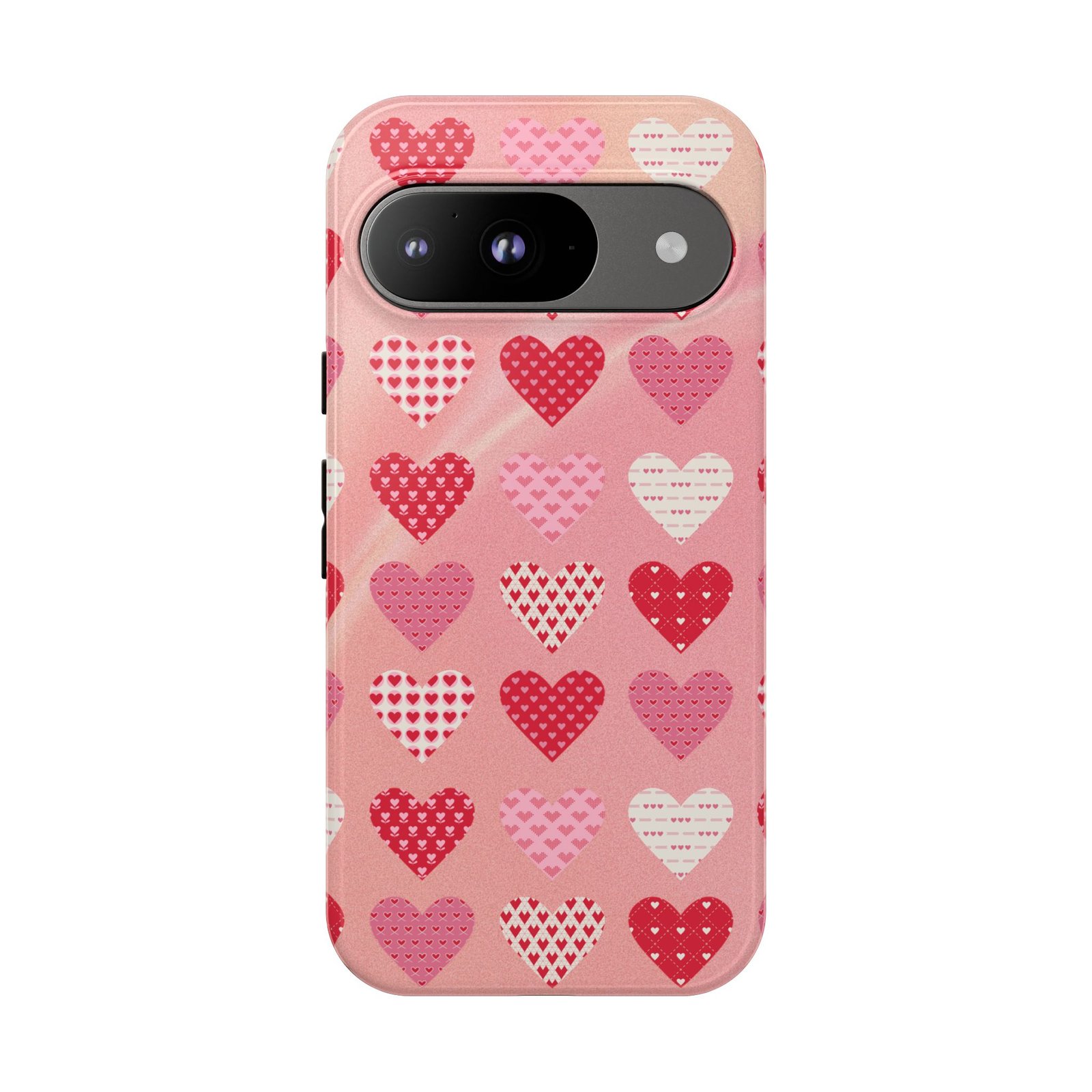 Pink Patterned Hearts phone case | Valentine Heart Phone Case - Image 221