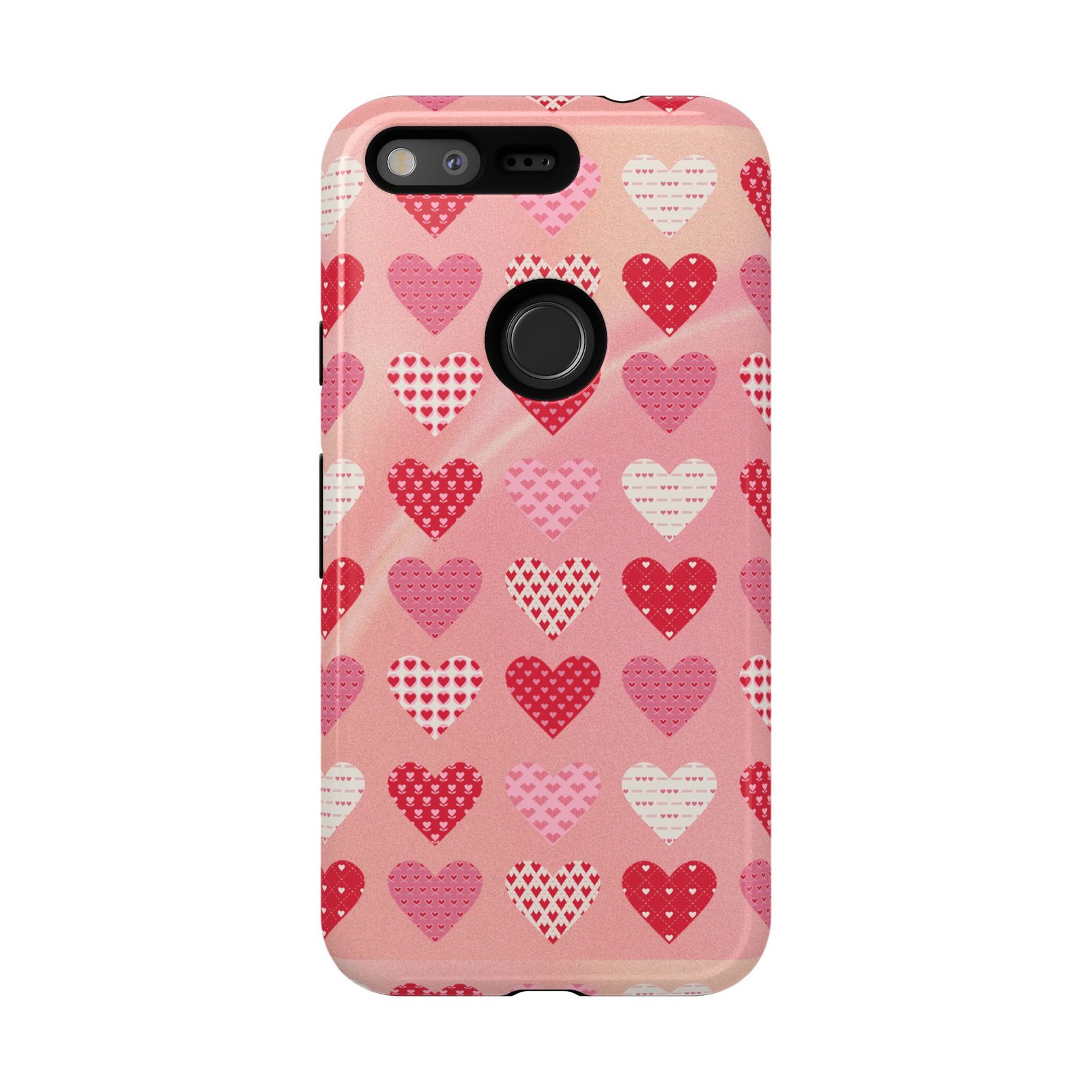 Pink Patterned Hearts phone case | Valentine Heart Phone Case - Image 239