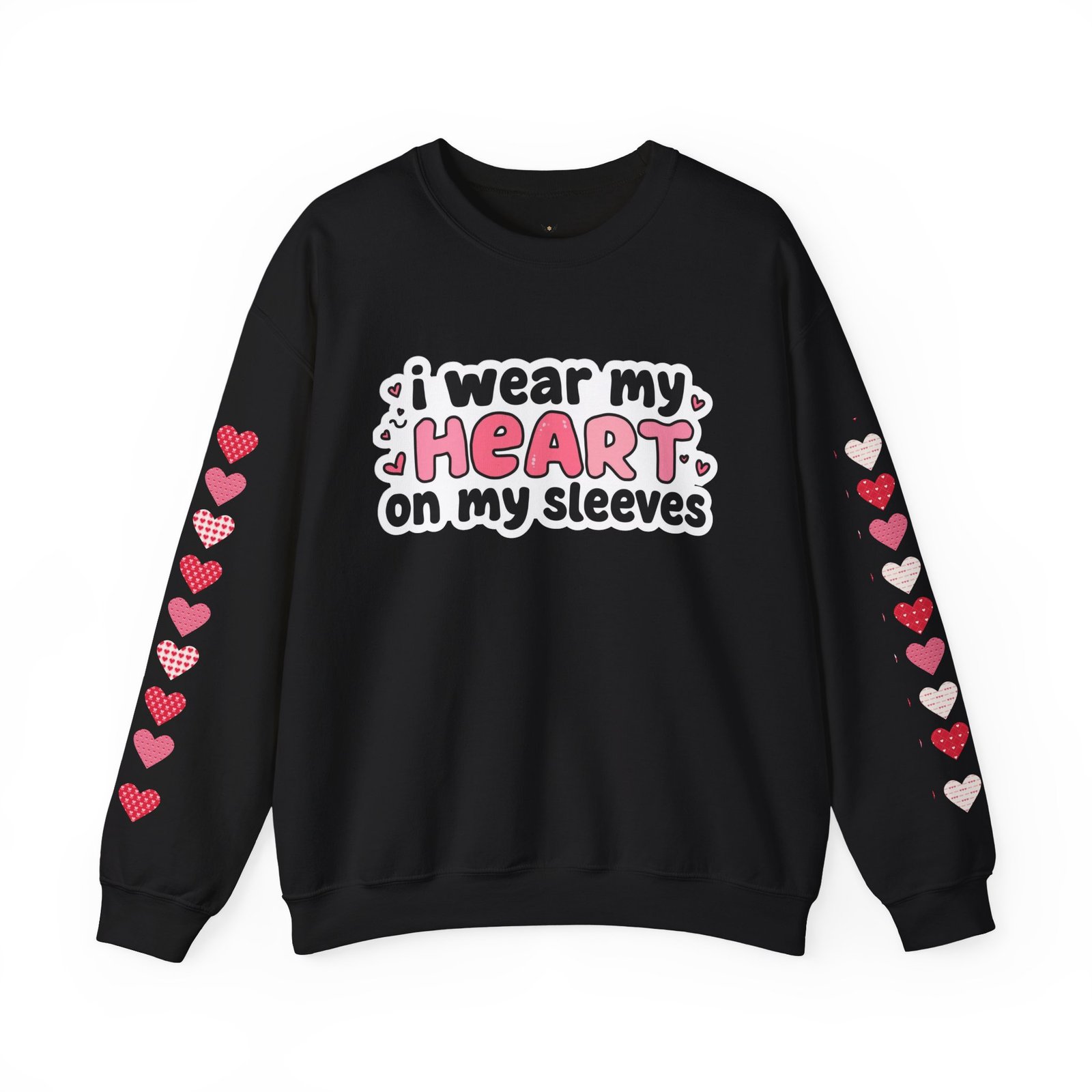 Cute Strong Heart Crewneck Sweatshirt — Kawaii Flexing Heart Graphic - Image 22