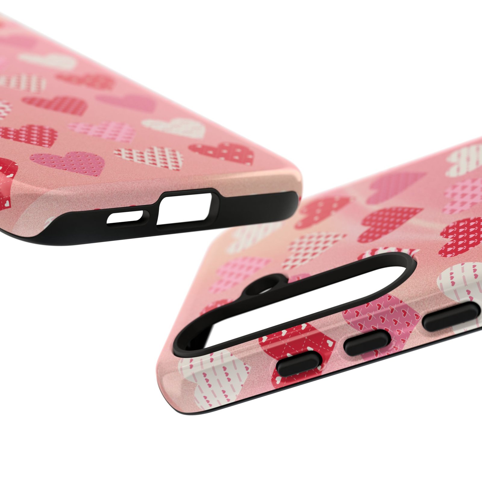 Pink Patterned Hearts phone case | Valentine Heart Phone Case - Image 159