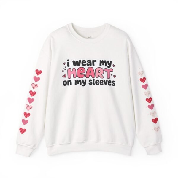 Cute Strong Heart Crewneck Sweatshirt — Kawaii Flexing Heart Graphic