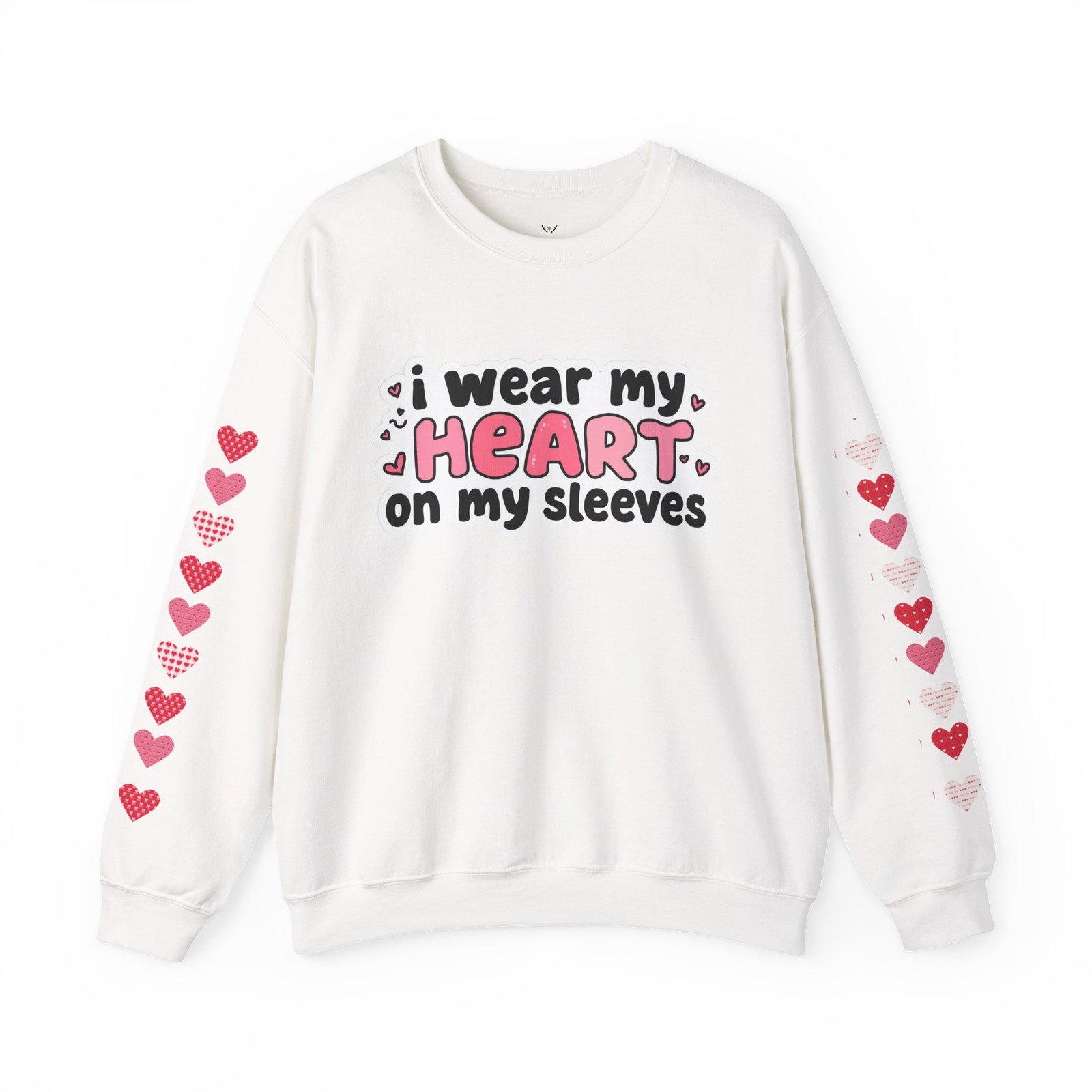 Cute Strong Heart Crewneck Sweatshirt — Kawaii Flexing Heart Graphic